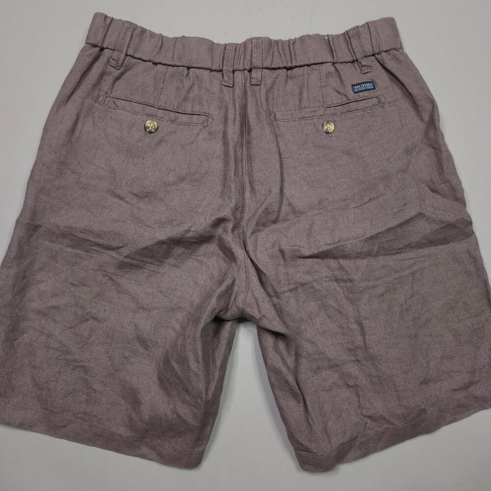 New Funky Buddha 100% Linen Brown Casual Shorts Preppy Beach Comfort 30 - Picture 2 of 9